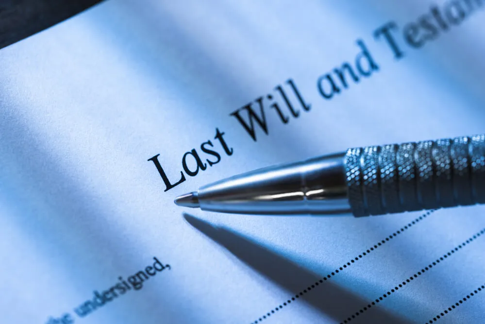 Last Will Document with Pen when Challenging a Will in Dublin